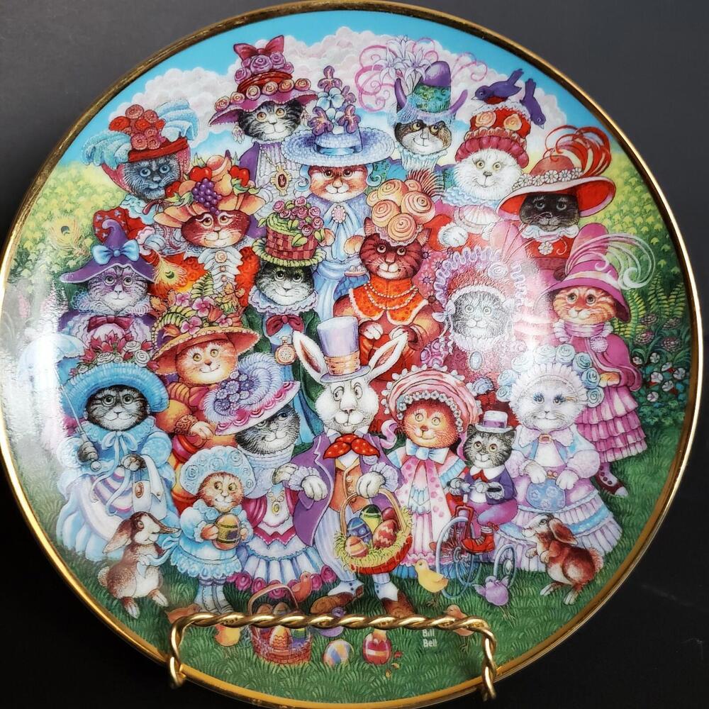 Easter Purrade CATS Franklin Mint Collector 8" Plate by Bill Bell LIMITED #J8967